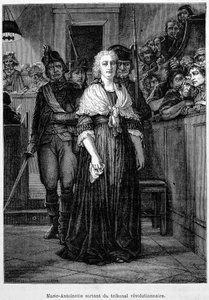 Maria Antonietta lascia il tribunale rivoluzionario - incisione - in "L