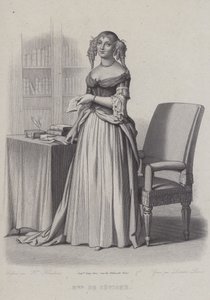 Marie de Rabutin-Chantal, marchesa di Sévigné, scrittrice francese (incisione) da French School