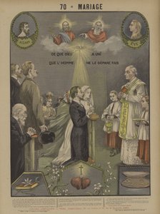 Matrimonio (litografia a colori) da French School