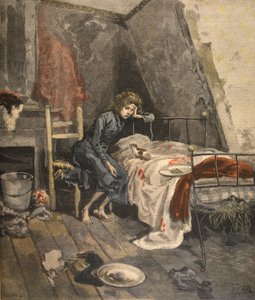 Martirio del bambino: un giovane Guyon, illustrazione da Le Petit Journal: Supplement illustre, 4 settembre 1898 da French School