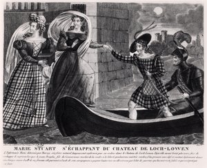 Maria Stuarda (1542-87) che fugge dal castello di Loch Leven da French School