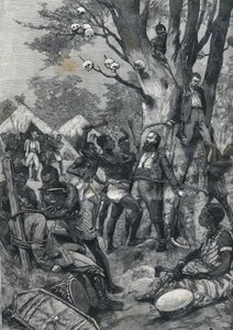 Massacro in Congo: Europei supplicati dai cannibali. In "Le petit Parisien" del 1898. da French School