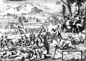 Massacro in Irlanda nel 1644, c.1685 da French School