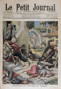 Massacro dei cristiani in Turchia, illustrazione di copertina da Le Petit Journal 2 maggio 1909 da French School