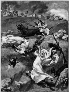 Massacri del Touat (Nord Africa). Incisione in "La Terre Illustree" n°54 del 12 novembre 1891.