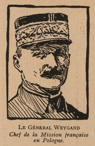 Maxime Weygand, generale francese e membro della Missione Interalleata inviata a sostegno della Seconda Repubblica Polacca durante la guerra polacco-sovietica del 1920 (litografia)