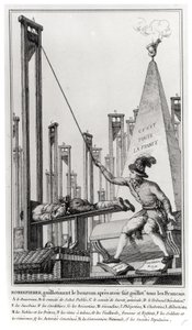Maximilien de Robespierre (1758-94) che esegue il boia da French School