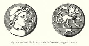 Medaglia di bronzo del capo Suticos, coniata a Rouen