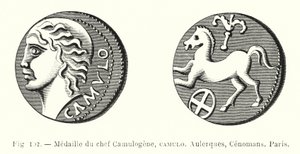 Medaglia del capo Camulogene, Camulo, Aulerques, Cenomani, Parigi da French School