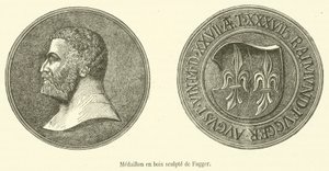 Medaglione in legno scolpito di Fugger da French School