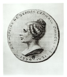 Medaglia raffigurante Sophie Germain (1776-1831) da French School