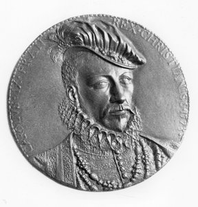Medaglione di Carlo IX, Re di Francia (bronzo) da French School