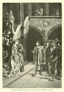 Incontro tra Carlo VIII e Anna di Bretagna da French School