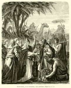 Melchisedec, re di Gerusalemme, benedice Abramo da French School