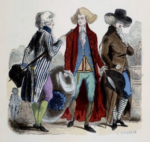 Moda maschile a Parigi nel 1787. da French School