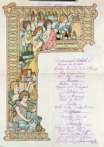 Menu del Cafe Restaurants dell