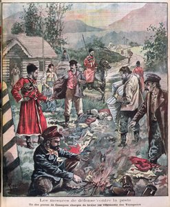 Metodi per prevenire la peste, da Le Petit Journal, 1898 da French School