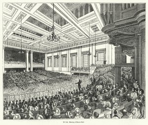 Incontro della Anti-Corn Law League a Exeter Hall, Londra da French School