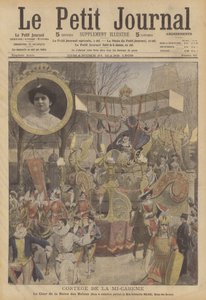 Processione di mezza Quaresima a Parigi (litografia a colori) da French School