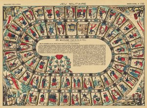 Gioco da tavolo militare (litografia a colori) da French School