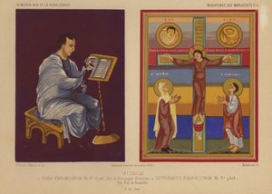 Miniature da manoscritti illuminati del IX secolo da French School