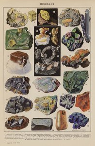 Minerali (litografia a colori) da French School
