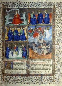Miniatura che rappresenta il Regno dei Cieli prima della creazione: Sapientia, la Trinità e l