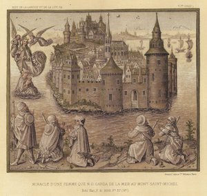 Miracolo di una donna salvata dal mare da Nostra Signora al Mont Saint-Michel da French School