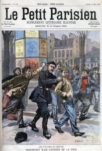 Fatto vario: Assassinio di un pacificatore a Parigi in rue Vergniaud nel 1900 - in "Le Petit Parisien" da French School