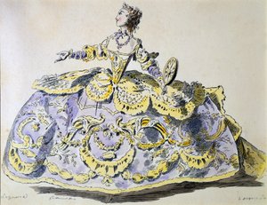 Miss Laguerre come Fortuna, facsimile di A. Guillaumot fils (incisione colorata a mano) da French School