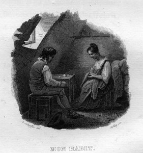 Mon habit Chanson de Béranger in "Oeuvres complètes" (1834) di Pierre Jean de Béranger (1780-1857), poeta e cantautore francese da French School