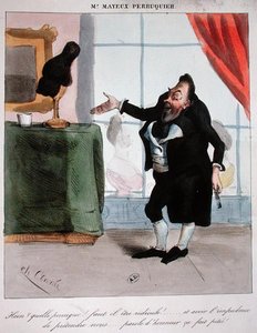 Monsieur Mayeux, il parrucchiere, c.1840 da French School