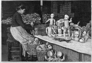 Fabbrica di bambole a Montreuil nel 1888.