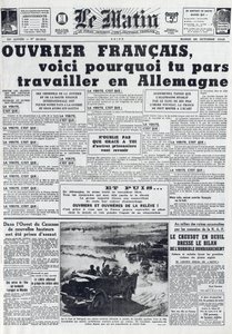 Morning Journal No. 21311 del 20 ottobre 1942: Il servizio di lavoro obbligatorio - Perché andare a lavorare in Germania da French School