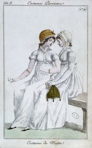 Abito da mattina, tavola di moda da Costumes Parisiens, 1800 da French School