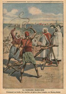 Barbarie marocchina, come vengono trattati i marinai in sciopero, illustrazione da 