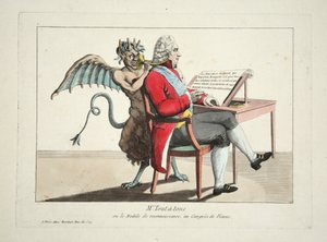 Mr. Tout-a-tous ou le Modele de Reconnaissance, au Congres de Vienne, pub. 1815 da French School