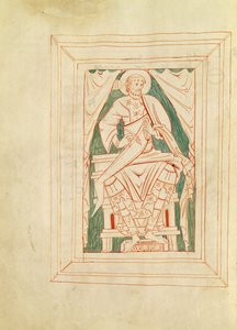 Ms 103 Frontespizio raffigurante San Gregorio Magno (540-604) da un libro di sermoni da French School