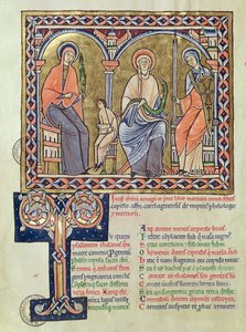 Ms 1041 f.1v Grammatica, Dialettica e Retorica da Satyricon di Marziano Capella, c.1200 da French School