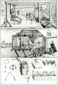 Ms 1064 fol.8 Una cava di ardesia, da Descriptions des Arts et Metiers
