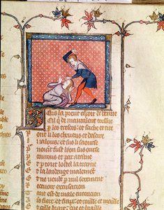 Ms 1126 f.66r La violenza della gelosia, dal Roman de la Rose c.1487-95 da French School