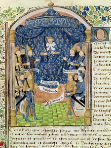 Carlo VII circondato dalla sua corte e Giovanna d