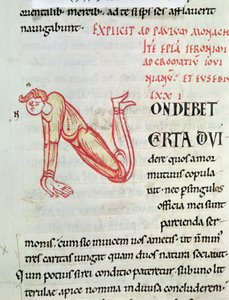 Ms 154 fol.137v Iniziale istoriata N, dalle lettere di San Girolamo da French School