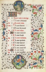 Maggio: Gemelli e un uomo che caccia, da un Libro d