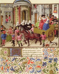 Teseo fa il suo ingresso trionfale ad Atene, da La Teseida, di Giovanni Boccaccio (1313-75) 1340-41 da French School