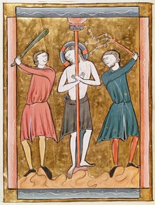 Ms 3016 fol.17v La flagellazione, da Psautier à l