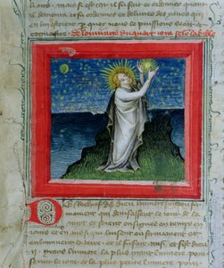 Ms 313 Dio che crea le stelle, dalla Bibbia dei Grandi Agostiniani, 1494