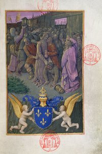 Ms 473 Giuda bacia Cristo, miniatura dalle Heures de Charles de France, c.1466-69 da French School