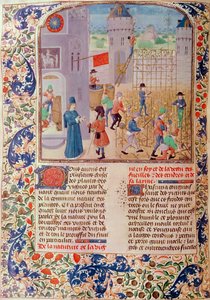 Ms 5064 fol.68v Lavoro nella vigna, da Livre des Prouffitz Champestres di Pietro de Crescenzi (1230-1321)