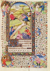 Ms 547 fol.21 Cristo inchiodato alla croce, da un Libro d
